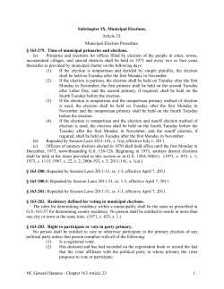 NC General Statutes - Chapter 163 Article 23 1 Subchapter IX