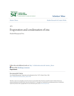 Evaporation and condensation of zinc