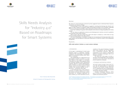 Skills Needs Analysis for &ldquo;Industry 4.0&rdquo;