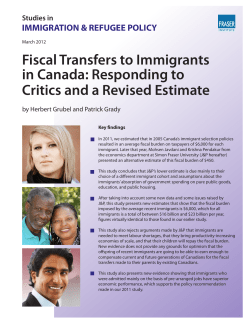 Fiscal Transfers to Immigrants in Canada
