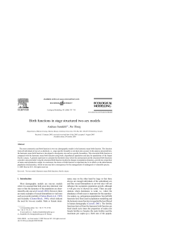 Birth functions in stage structured two