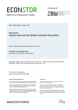 Gibrat`s law and the British Industrial Revolution