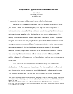Adaptations to Oppression: Preference and Resistance