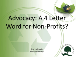 Advocacy: A 4 Letter Word for Non-Profits?