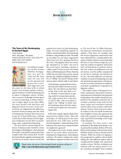 The Tears of Re: Beekeeping in Ancient Egypt