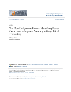 The Good Judgement Project: Identifying Power Constraints to