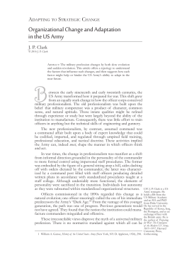 Organizational Change and Adaptation in the US Army