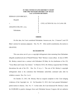 ORDER GRANTING 59 Motion for Summary