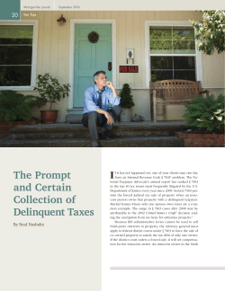 The Prompt and Certain Collection of Delinquent Taxes