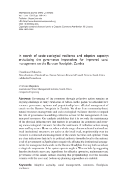 In search of socio-ecological resilience and adaptive capacity