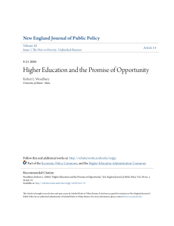 Higher Education and the Promise of Opportunity