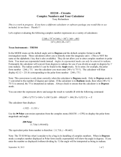 Calculators and Complex Numbers