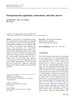 Entrepreneurial aspirations, motivations, and their drivers