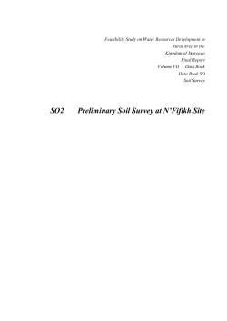 SO2 Preliminary Soil Survey at N`Fifikh Site