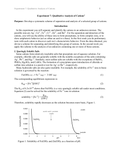 Experiment 7: Qualitative Analysis of Cations