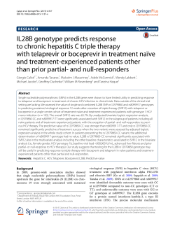IL28B genotype predicts response to chronic hepatitis C triple