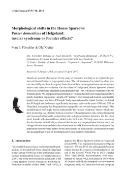 Morphological shifts in the House Sparrows Passer