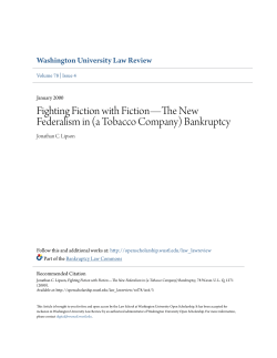 Fighting Fiction with Fiction&mdash;The New Federalism in (a Tobacco