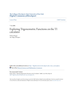 Exploring Trigonometric Functions on the TI calculator