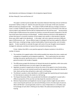 Early Resolution and Advocacy Strategies