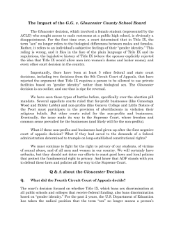 The Impact of G.G. v. Gloucester County School Board