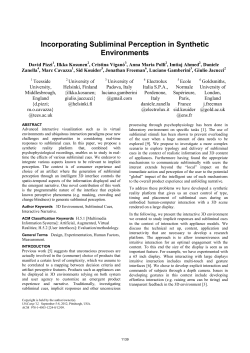 Incorporating subliminal perception in synthetic environments