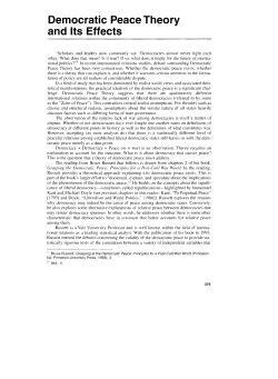 Democratic Peace Theory and Its Effects