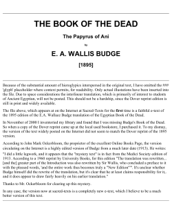 E.A. Wallis Budge &ndash; Egyptian Book Of The Dead