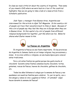La Pascua en Argentina - Chagrin Falls Schools