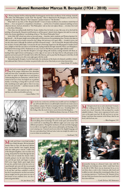 Alumni Remember Marcus R. Berquist