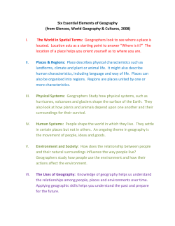 Six Essential Elements of Geography (from Glencoe, World