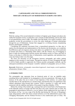 CARTOGRAPHY AND VISUAL CORRESPONDENCES THOUGHT