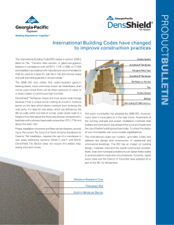 Prodcut Bulletin: IBC have changed to improve construction practices