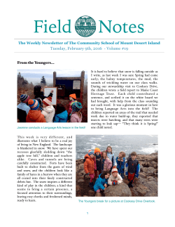 Field Notes 19 - The Community School of Mount Desert Island