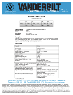Technical Data Sheet - VAROX&reg; DBPH Liquid Peroxide Accelerator