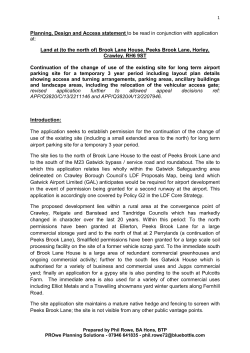 Planning, Design and Access statement to be read in conjunction