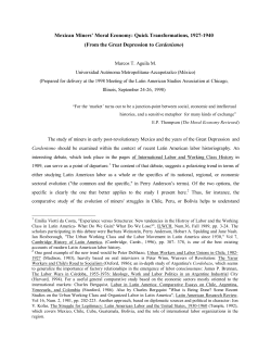Mexican Miners` Moral Economy: Quick Transformations, 1927
