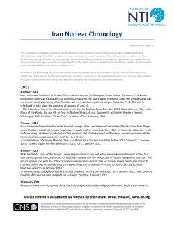 Iran Nuclear Chronology - Nuclear Threat Initiative