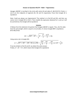 Answer on Question #51274 &ndash; Math &ndash; Trigonometry Hexagon