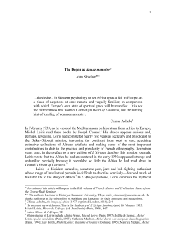 The Dogon as lieu de m&eacute;moire* John Strachan** &hellip;the desire&hellip;in