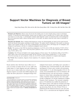 Support Vector Machines for Diagnosis of Breast Tumors on US