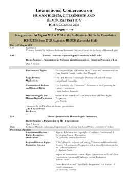 Programme - Centre for the Study of Human Rights
