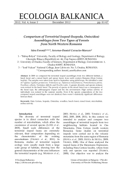 Comparison of Terrestrial Isopod (Isopoda, Oniscidea) Assemblages