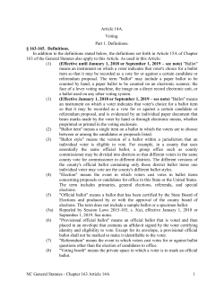 Article 14A - Voting. - North Carolina General Assembly