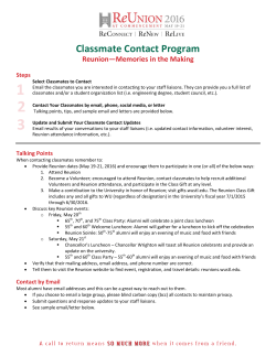 Classmate Contact Program - Washington University Alumni and
