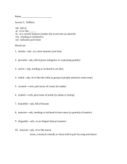 Name Lesson 2 - Suffixes -ful: full of -al: of or like ______