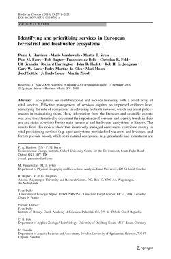 Identifying and prioritising services in European terrestrial and