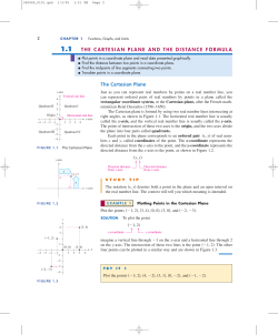 The Cartesian Plane 1.1 THE CARTESIAN PLANE AND THE