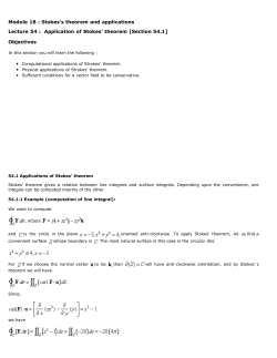 Application of Stokes` theorem