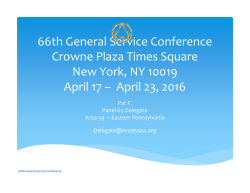 66th General Service Conference Crowne Plaza Times